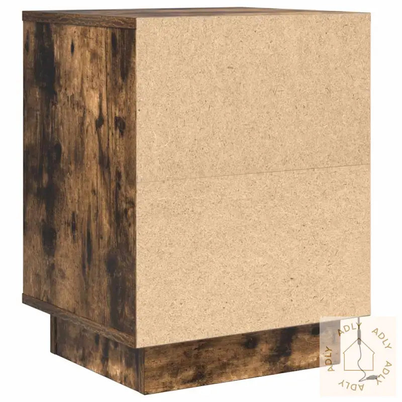 Nattskap Med Led-Lys 2 Stk Røkt Eik 38X34X50 Cm