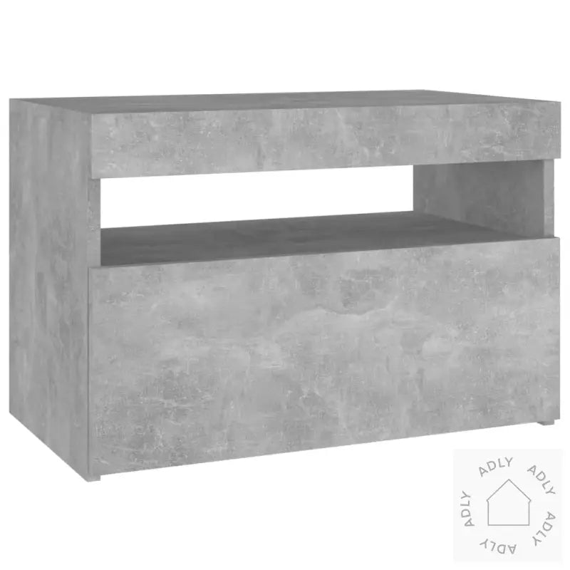 Nattbord & Led-Lys 2 Stk Betonggrå 60X35X40 Cm