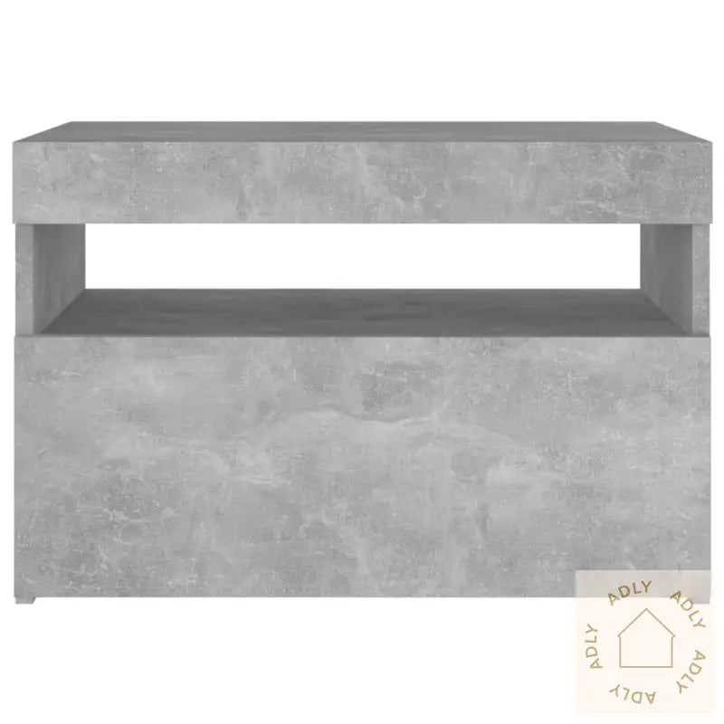 Nattbord & Led-Lys 2 Stk Betonggrå 60X35X40 Cm