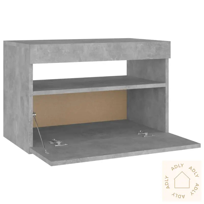 Nattbord & Led-Lys 2 Stk Betonggrå 60X35X40 Cm
