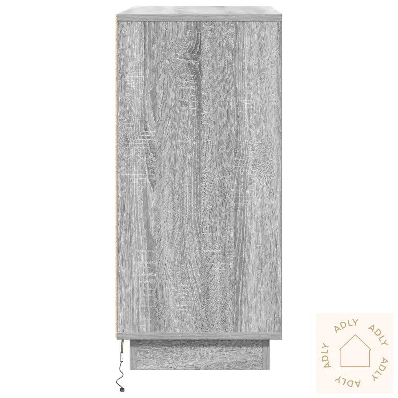 Skap Med Led, Grå Sonoma, 71X34,5X75 Cm, Laget Av Tre