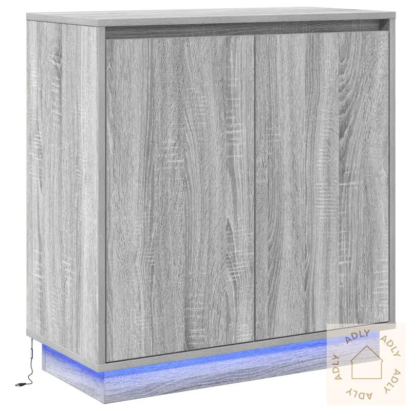 Skap Med Led, Grå Sonoma, 71X34,5X75 Cm, Laget Av Tre