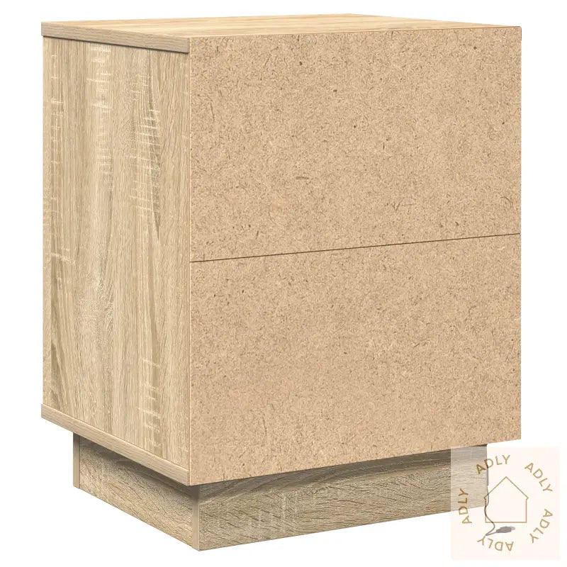 Nattbord Med Led Lys 2 Stk Sonoma Eik 39X34.5X50 Cm