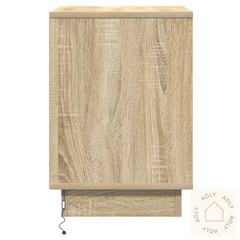 Nattbord Med Led Lys 2 Stk Sonoma Eik 39X34.5X50 Cm