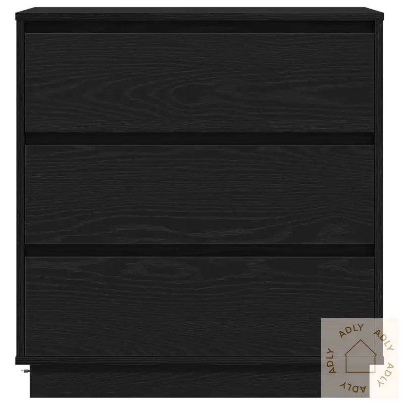 Nattbord Med Led Svart Eik 71X34,5X75 Cm Konstruert Tre