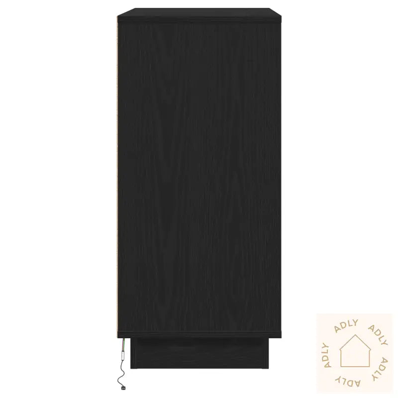 Nattbord Med Led Svart Eik 71X34,5X75 Cm Konstruert Tre