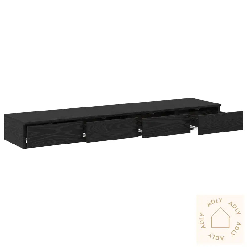 Sengeskuffer Svart Eik 160X36,5X16,5 Cm Konstruert Tre