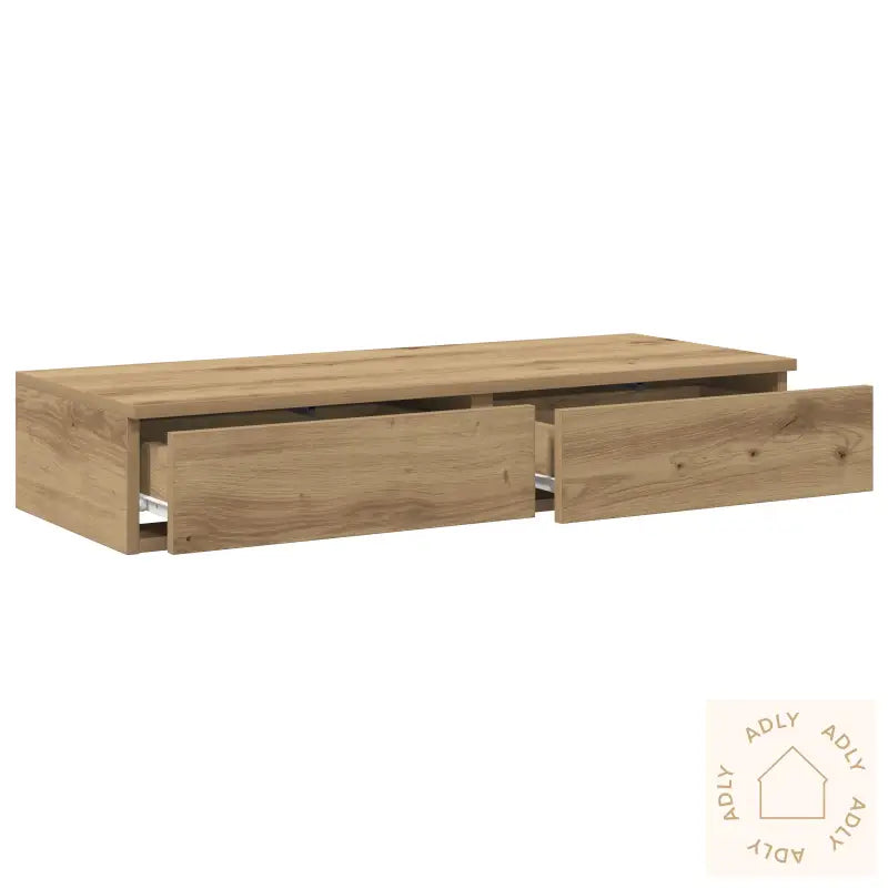 Seng Med Skuffer I Håndlaget Eik 100X36,5X16,5 Cm I Konstruert Tre