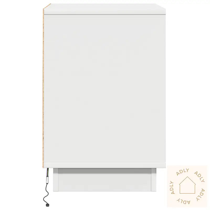 Nattbord Med Led Lys Hvit 39X34,5X50 Cm