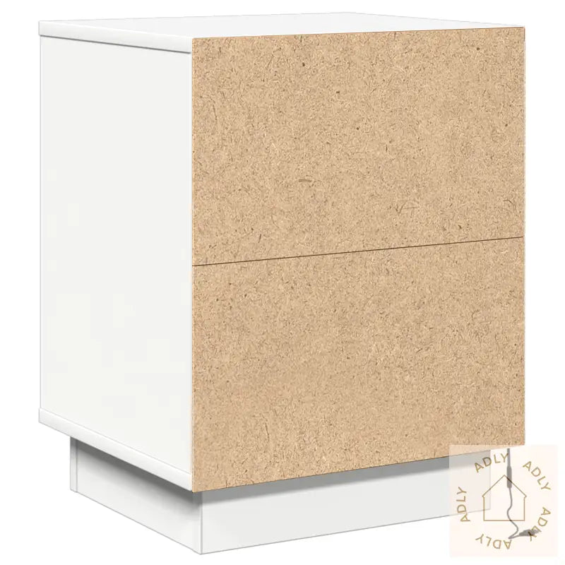 Nattbord Med Led Lys Hvit 39X34,5X50 Cm