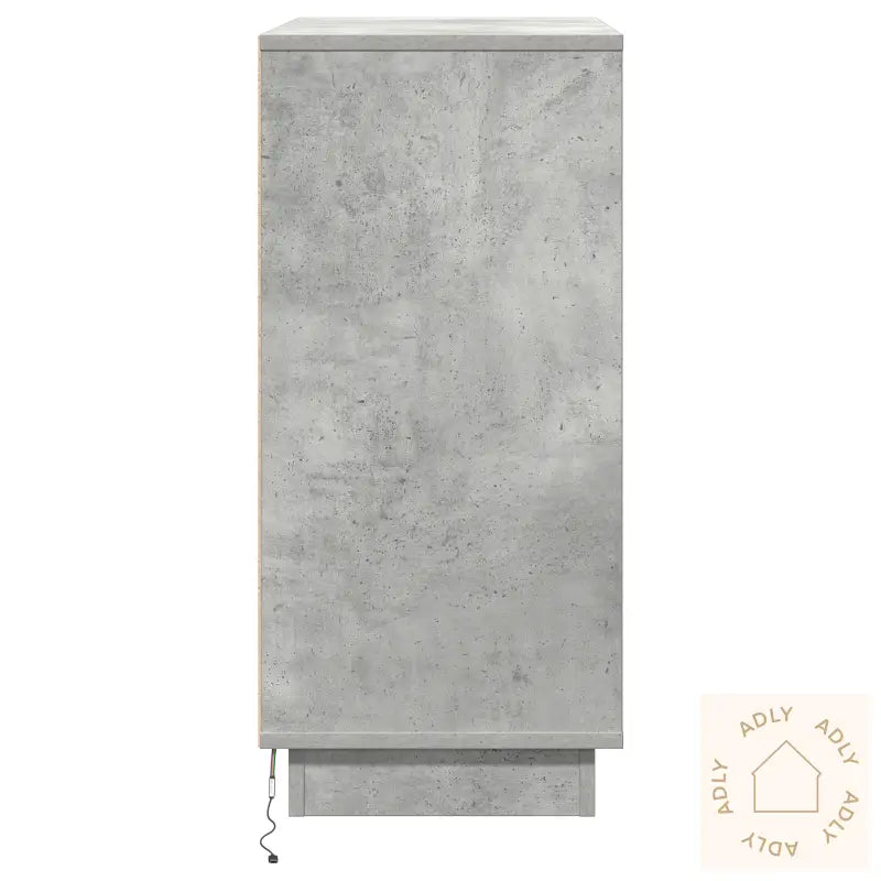 Nattbord Med Led Betonggrå 71X34,5X75 Cm Støpt Tre