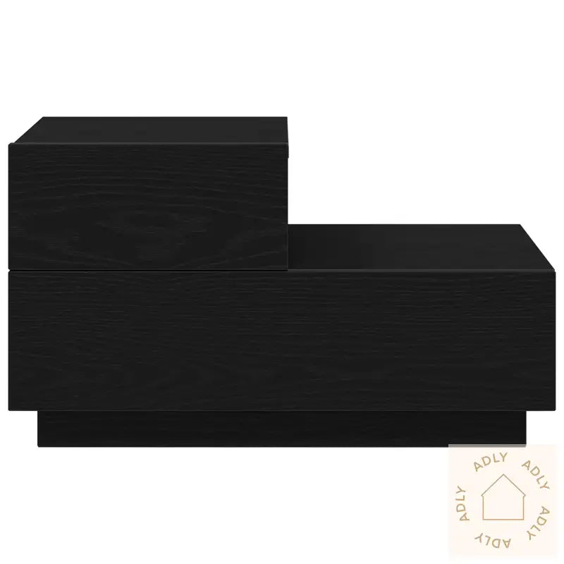 Nattbord Med Led-Lamper Svart Eik 70 X 36 X 40,5 Cm