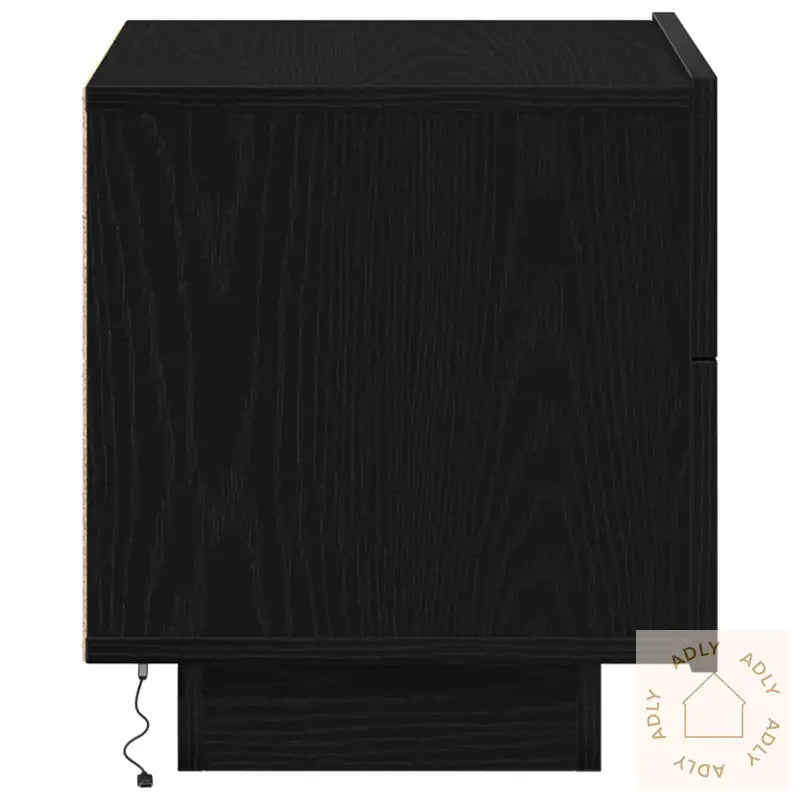 Nattbord Med Led-Lamper Svart Eik 70 X 36 X 40,5 Cm