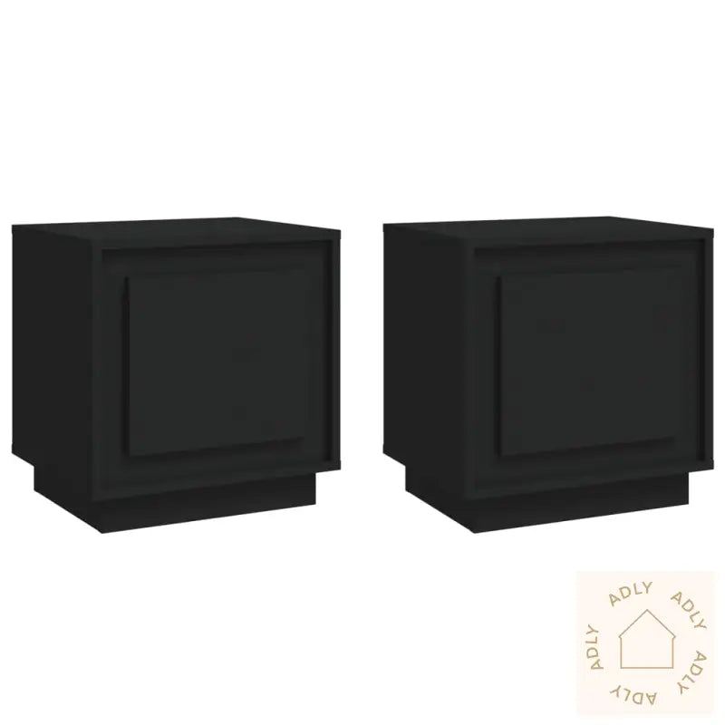 Nattbord 2 Stk Svart 44X35X45 Cm Konstruert Tre