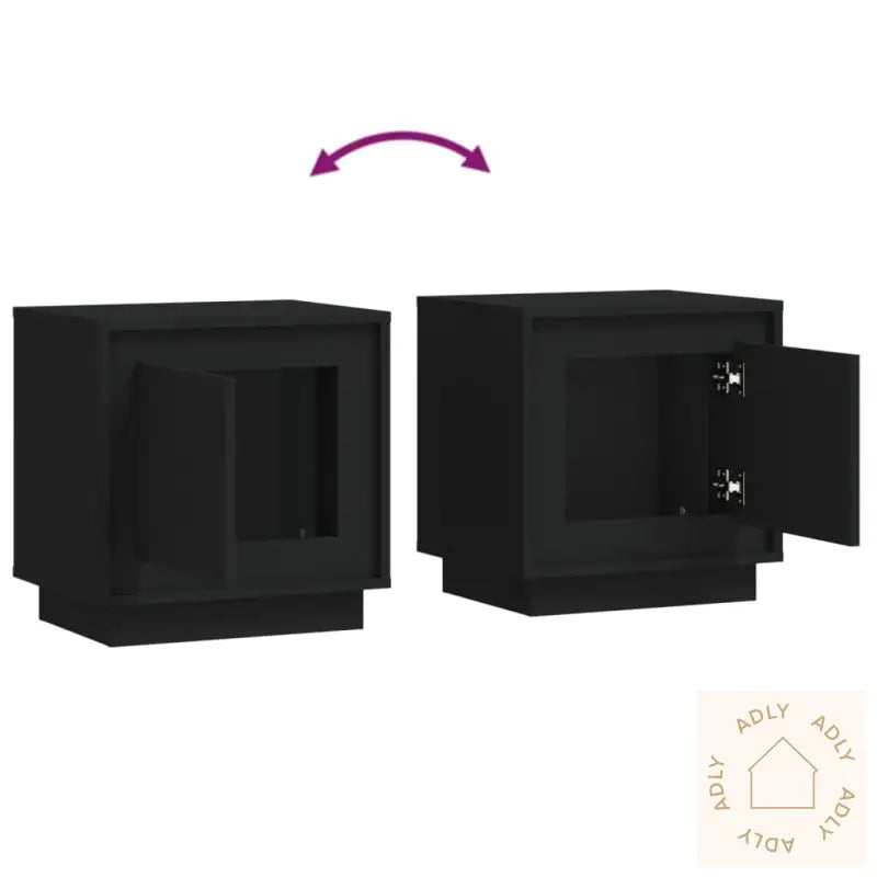 Nattbord 2 Stk Svart 44X35X45 Cm Konstruert Tre