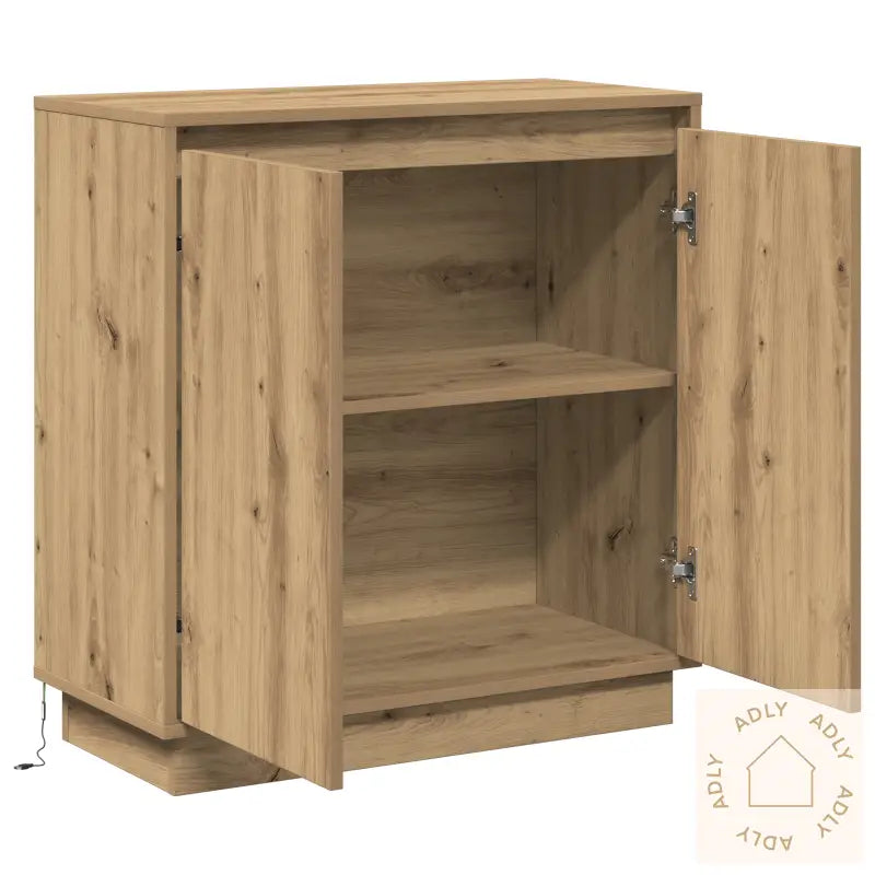 Skap Med Led, I Artisan Eik, 71X34,5X75 Cm, Laget Av Konstruert Tre