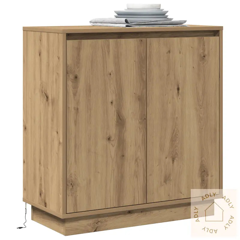 Skap Med Led, I Artisan Eik, 71X34,5X75 Cm, Laget Av Konstruert Tre