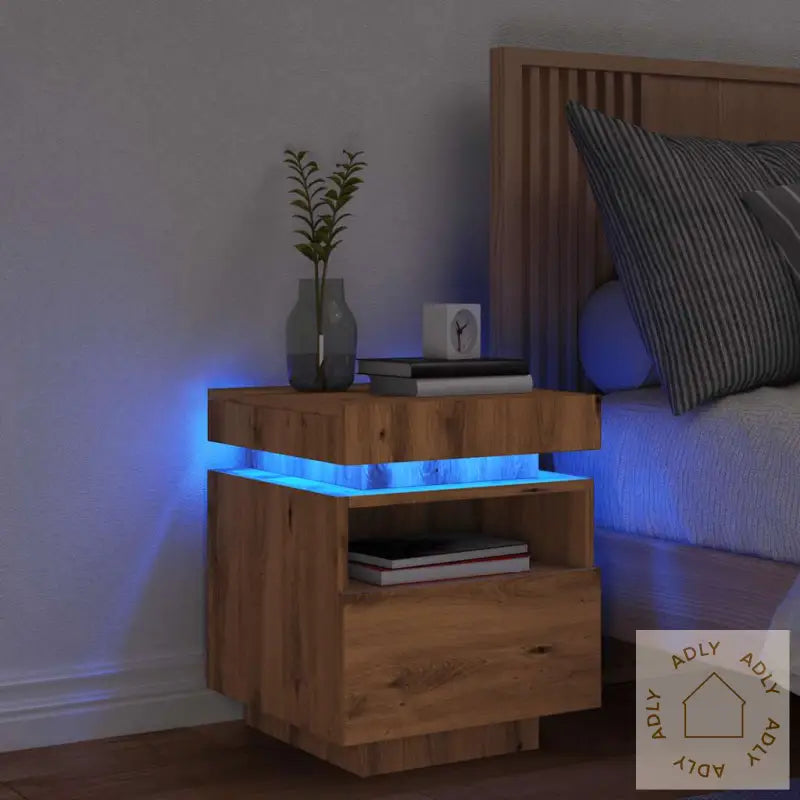 Nattbord Med Led Artisan Eik 40X39X48,5 Cm