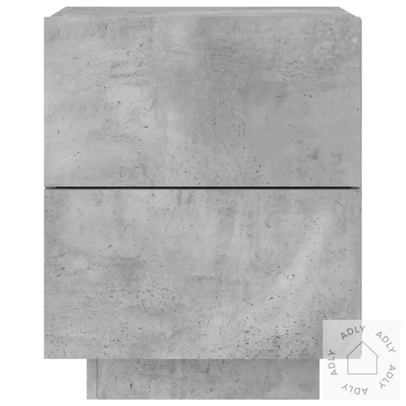 Nattbord Med Led Betonggrå Konstruert Tre