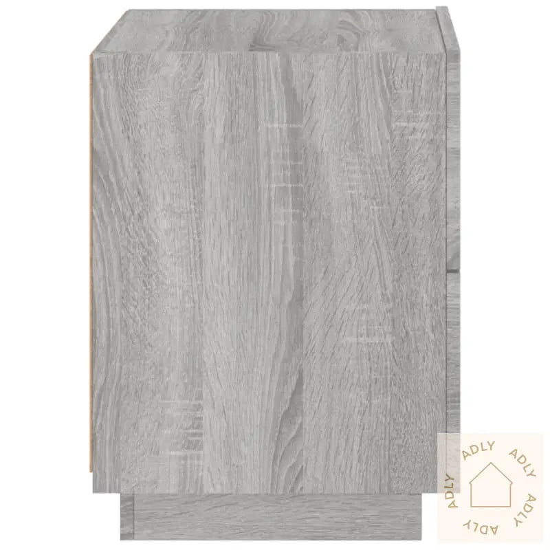 Nattbord Med Led Grå Sonoma Konstruert Tre