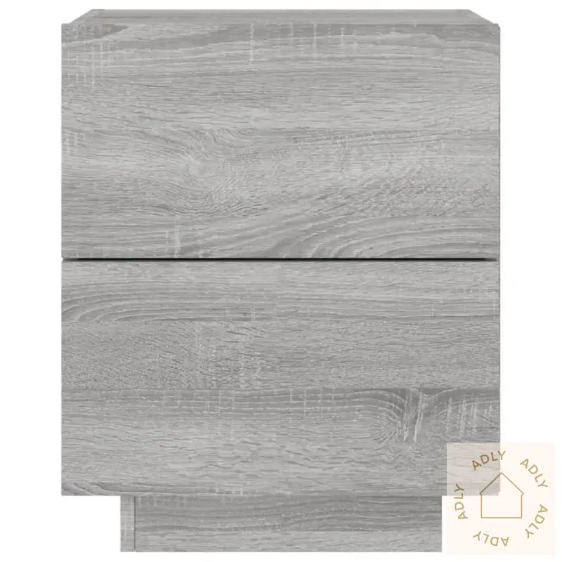 Nattbord Med Led Grå Sonoma Konstruert Tre