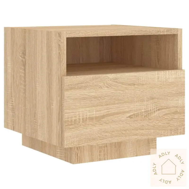 Nattbord Med Led Sonoma Eik 40X39X37 Cm