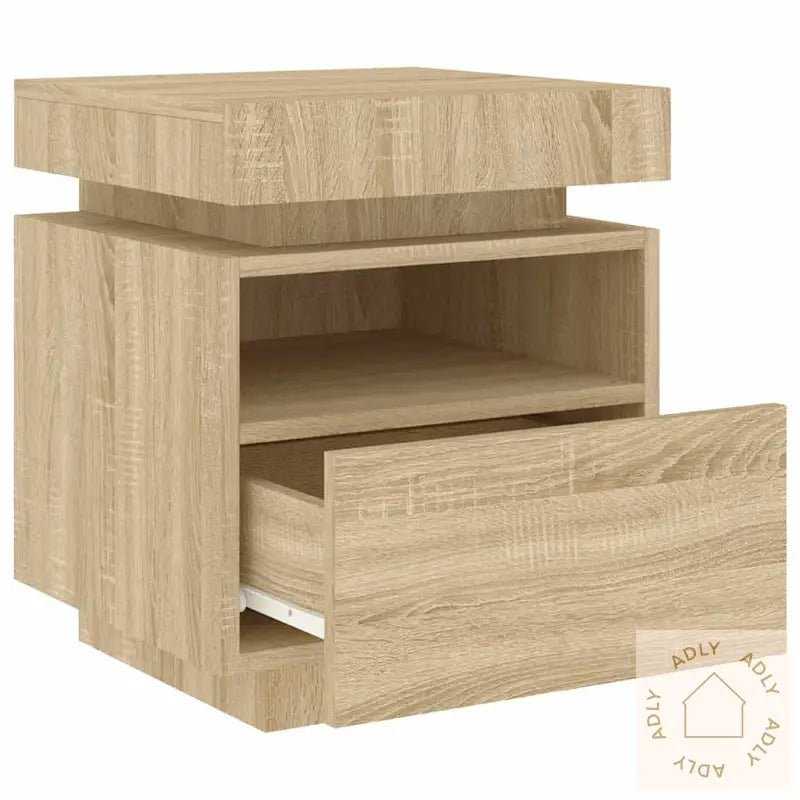 Nattbord Med Led Sonoma Eik 40X39X48,5 Cm
