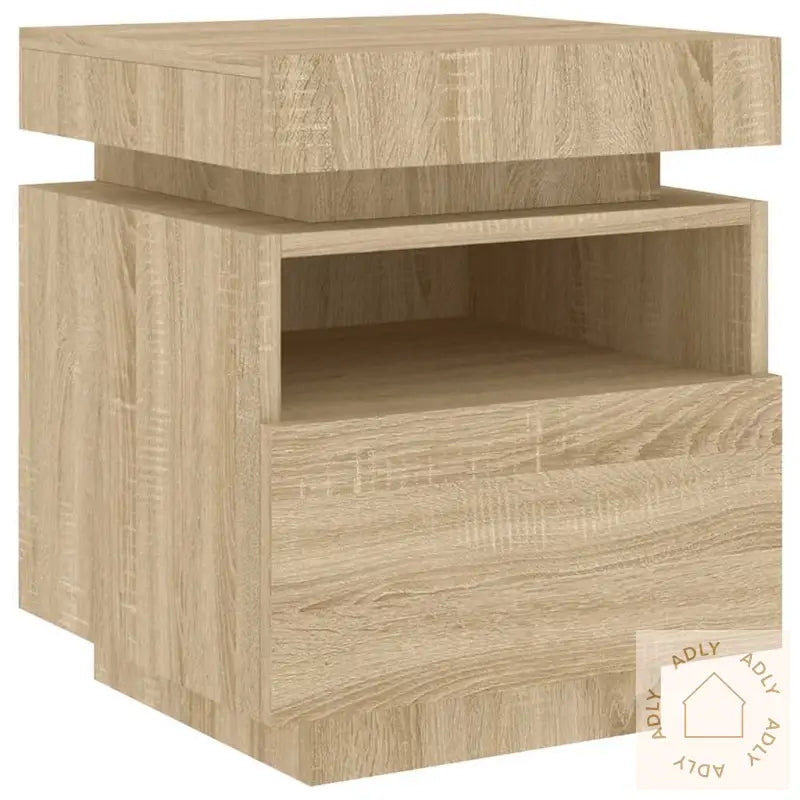 Nattbord Med Led Sonoma Eik 40X39X48,5 Cm