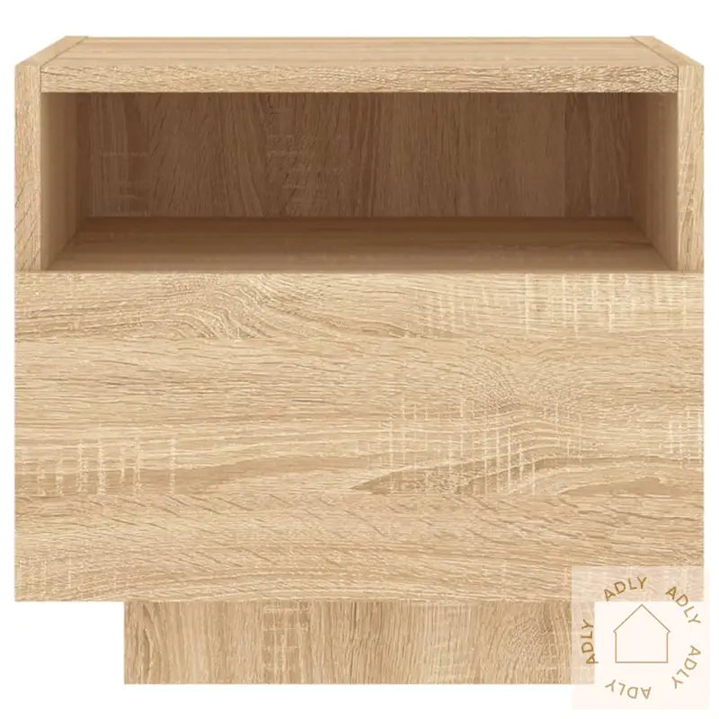 Nattbord Med Led 2 Stk Sonoma Eik 40X39X37 Cm