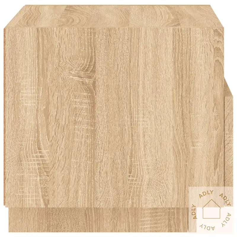 Nattbord Med Led 2 Stk Sonoma Eik 40X39X37 Cm