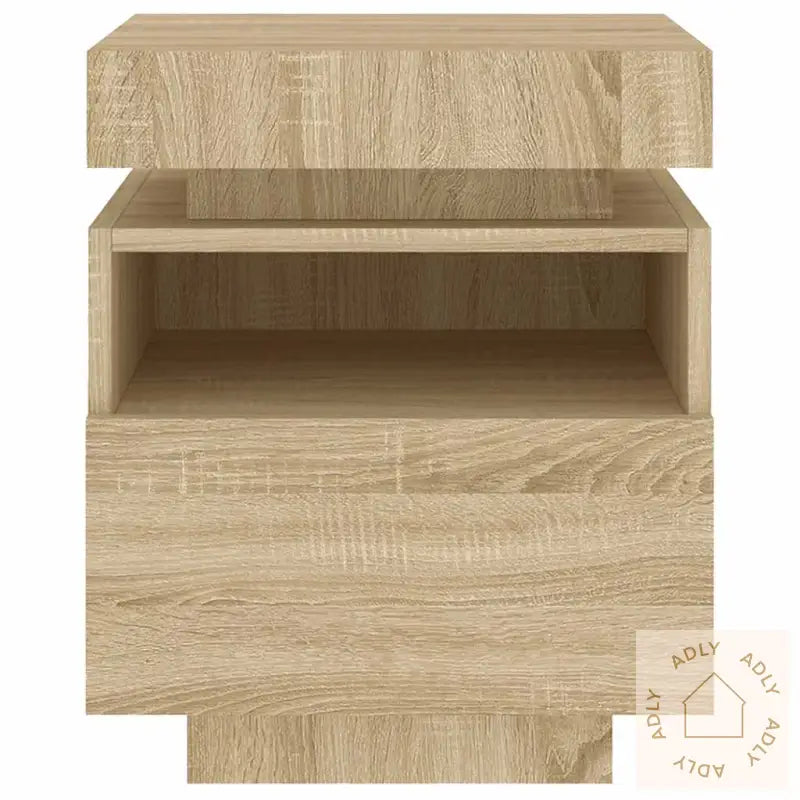 Nattbord Med Led Sonoma Eik 40X39X48,5 Cm