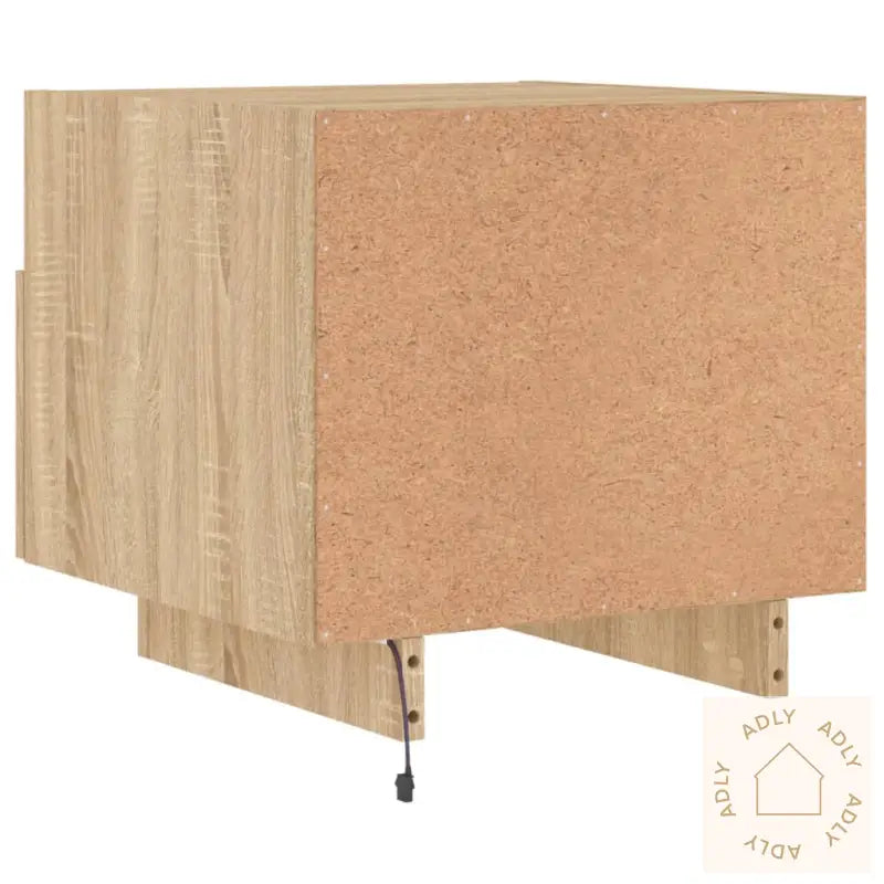 Nattbord Med Led 2 Stk Sonoma Eik 40X39X37 Cm