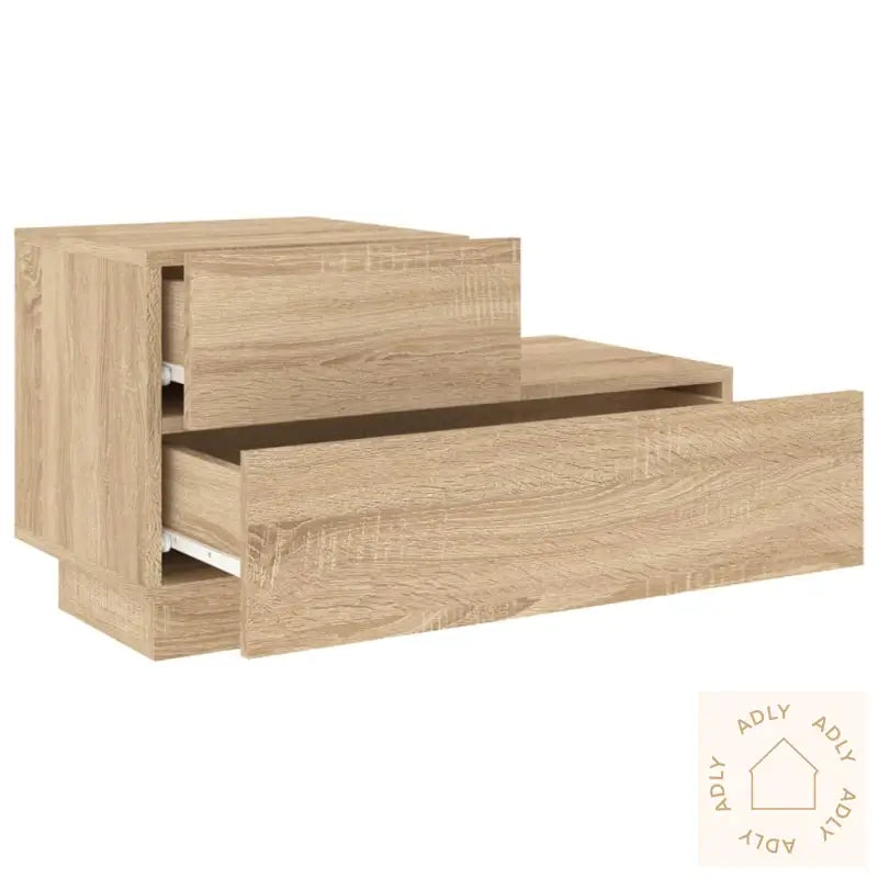 Nattbord Med Led Sonoma Eik 70X36X40,5 Cm