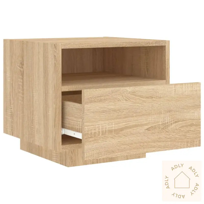 Nattbord Med Led Sonoma Eik 40X39X37 Cm