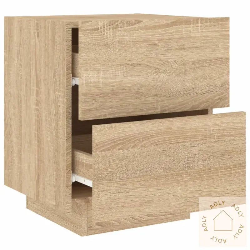 Nattbord Med Led Sonoma Eik Konstruert Tre