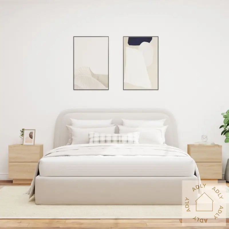 Nattbord Med Led 2 Stk Sonoma Eik Konstruert Tre