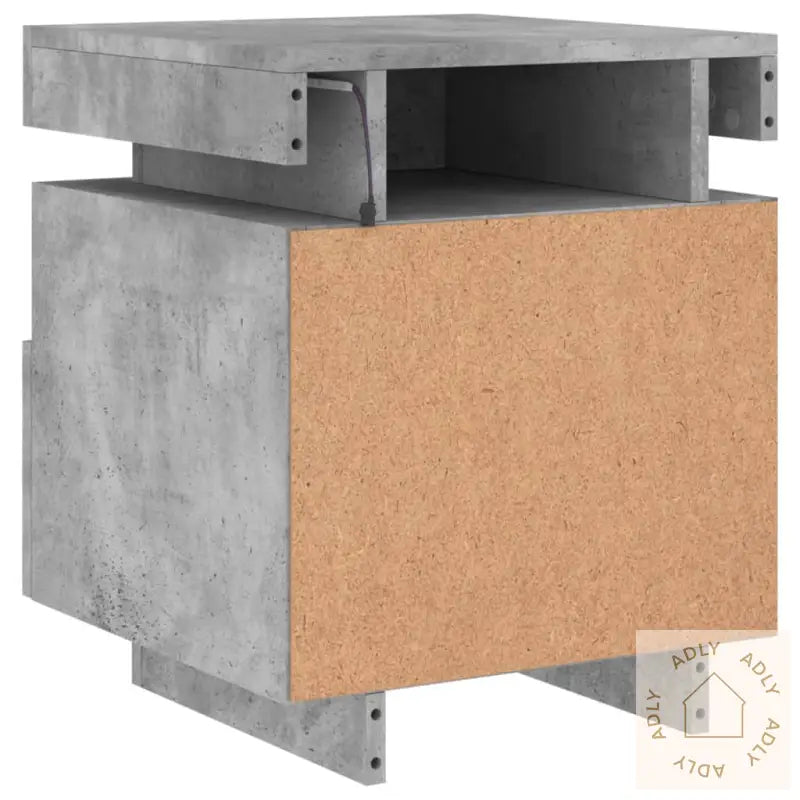 Nattbord Med Led 2 Stk Betonggrå 40X39X48,5 Cm
