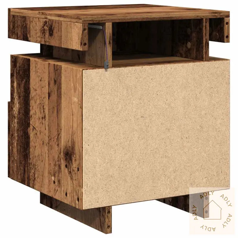Nattbord Med Led Gammelt Tre 40X39X48,5 Cm
