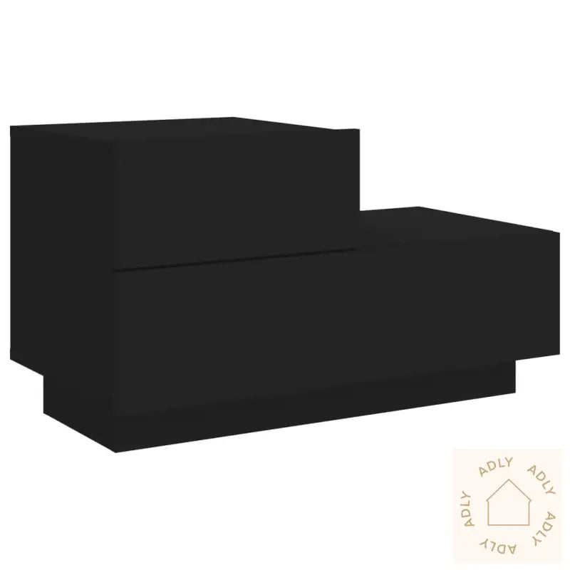 Nattbord Med Led Svart 70X36X40,5 Cm