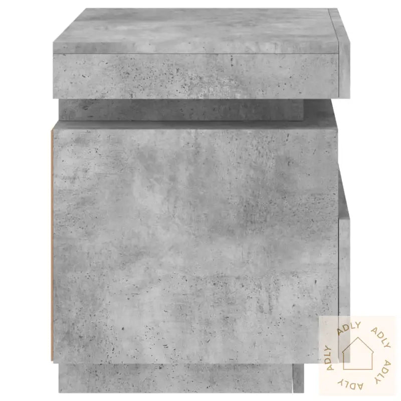 Nattbord Med Led 2 Stk Betonggrå 40X39X48,5 Cm
