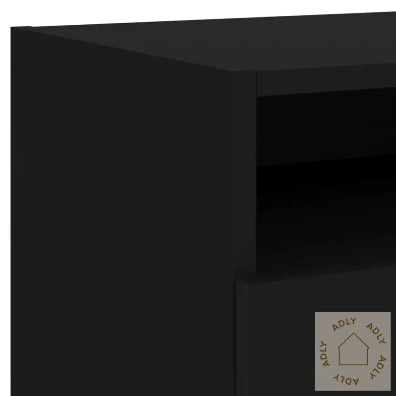 Nattbord Med Led 2 Stk Svart 40X39X37 Cm