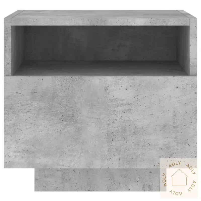 Nattbord Med Led 2 Stk Betonggrå 40X39X37 Cm