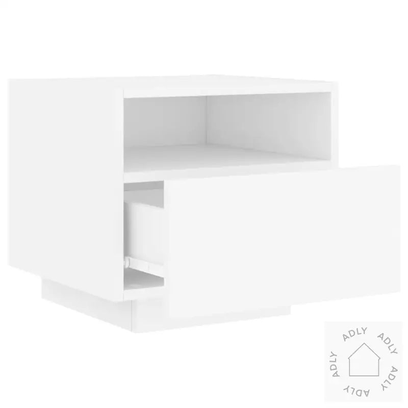 Nattbord Med Led 2 Stk Hvit 40X39X37 Cm