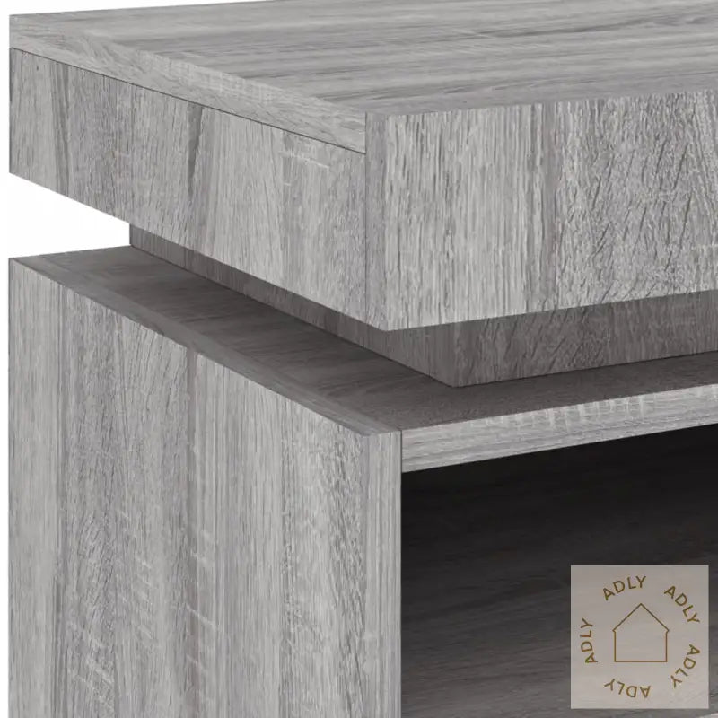 Nattbord Med Led 2 Stk Grå Sonoma 40X39X48,5 Cm