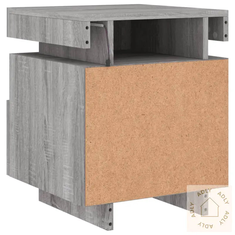 Nattbord Med Led 2 Stk Grå Sonoma 40X39X48,5 Cm