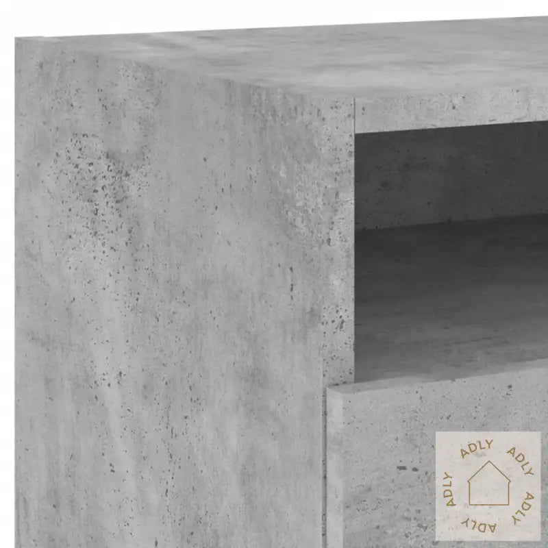 Nattbord Med Led 2 Stk Betonggrå 40X39X37 Cm