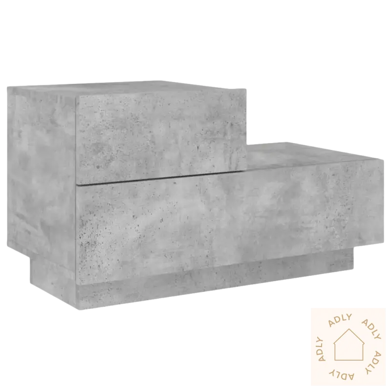 Grå betong nattbord med rgb led-lys, perfekt for moderne møbler til hjemmet