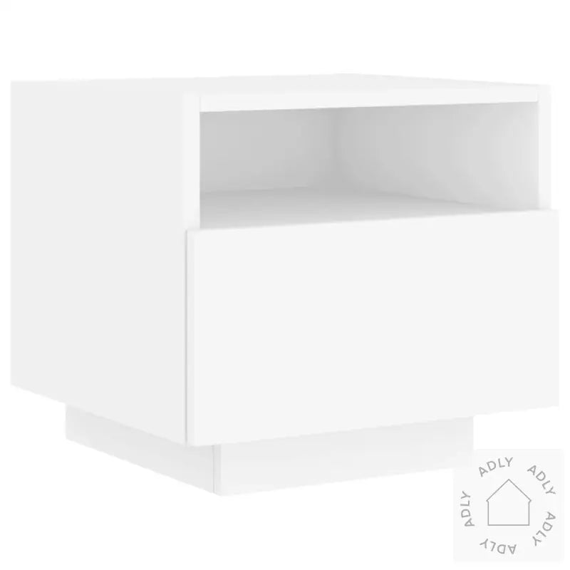 Nattbord Med Led 2 Stk Hvit 40X39X37 Cm