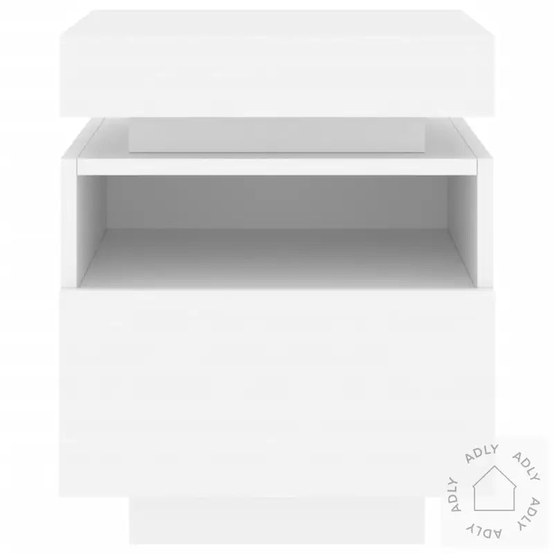 Nattbord Med Led Hvit 40X39X48,5 Cm