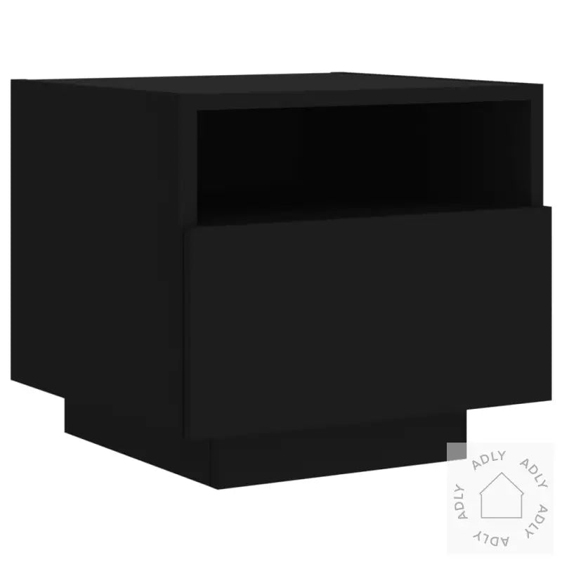 Nattbord Med Led 2 Stk Svart 40X39X37 Cm